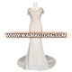 Beach Wedding Dress Bridal Gown Mermaid Prom Dresses Backless Sexy Evening Dress Long Gown with Cap Sleeves and Beading