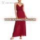 burgundy new chiffon dresses women spaghetti strap dress